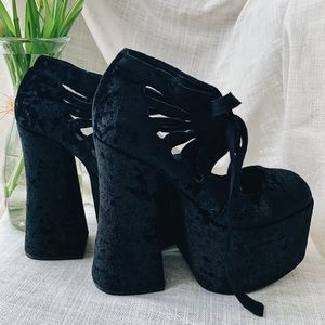 Jeffrey Campbell Crushed Velvet Platform Heels